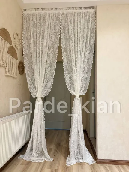 پرده آماده عثمانی رنگ شیری