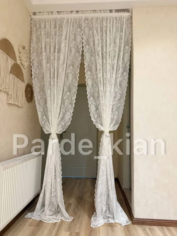 پرده آماده عثمانی رنگ شیری